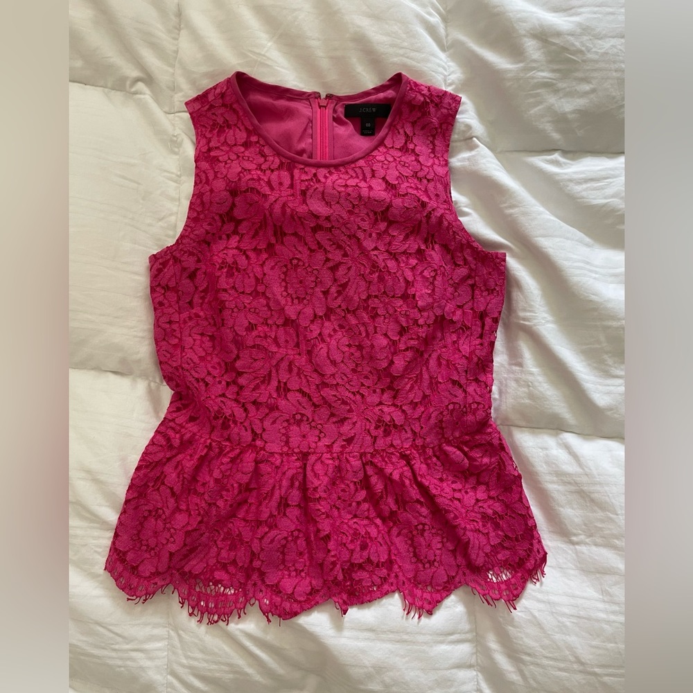 ⭐️HP⭐️ J Crew Lace Overlay Sleeveless Blouse Size 00